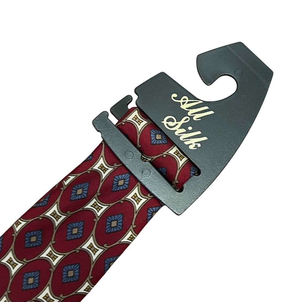 Braar All‎ Silk Men's Necktie Red Circle Pattern Business Formal